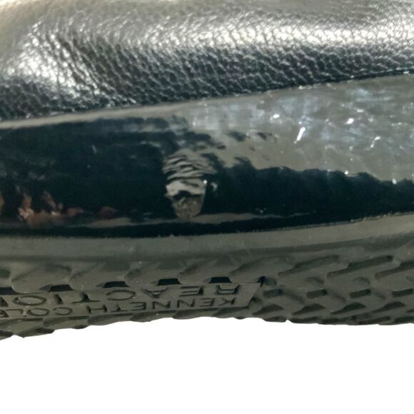 KENNETH COLE REACTION ‘Blink Wink’ Black Natural and Patent Leather Ballet Flats - Picture 8 of 12